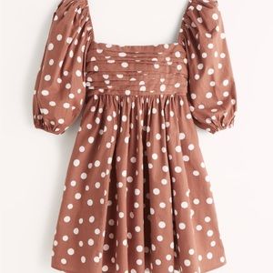 Abercrombie & Fitch Ruched Bodice Puff Sleeve Mini Dress